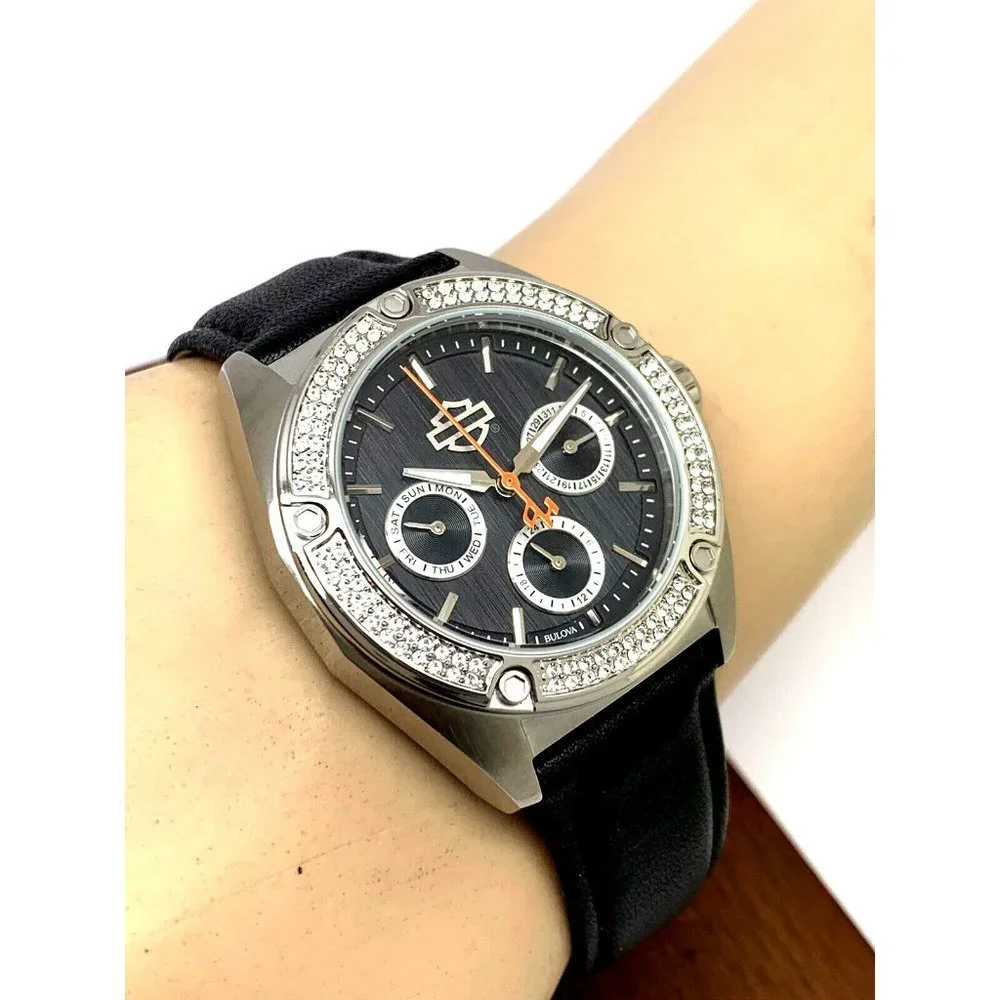 Bulova Silver and Black Women's Watch - Picture 5 of 14